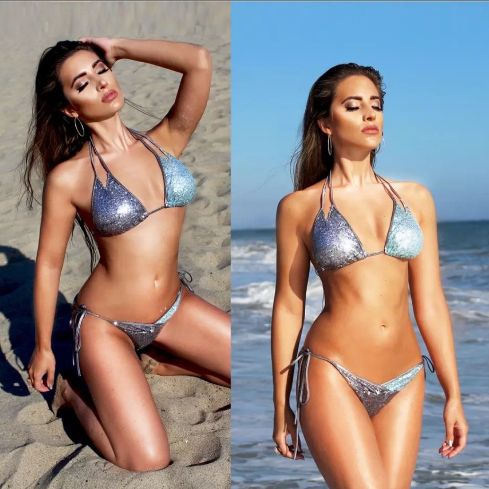 💥SOLD OUT💥 Shiny South Beach Bandage Bikini Set - Picture 2 of 8
